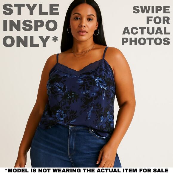 Blue Patterned Camisole | XL | Cotton Blend | NWT! 0073, 0074 - Picture 2 of 4